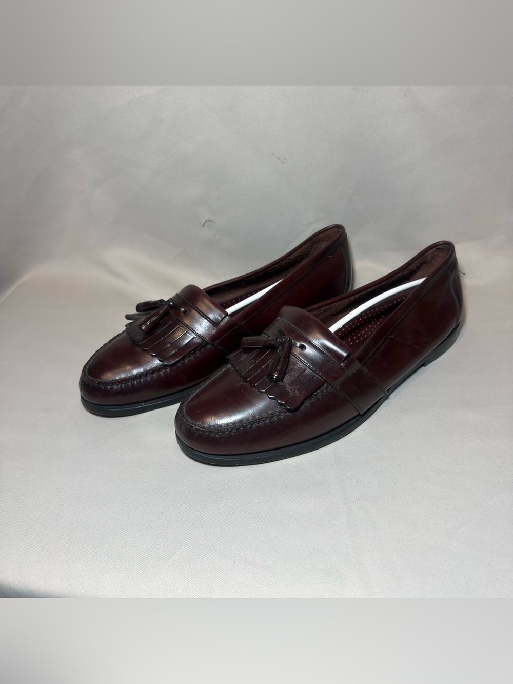 Vtg Men’s Leather Tassel Loafers Burgundy sz: 16